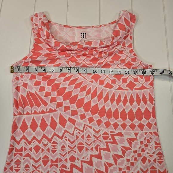 Title Nine Women's Breeze Coral Geometric Sleeveless Cowl Neck Mini Dress Size S - Picture 5 of 7